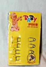NEW IN PACKAGE SET OF 4 VINTAGE BABY PINS HORSE BRAND YELLOW DUCKS