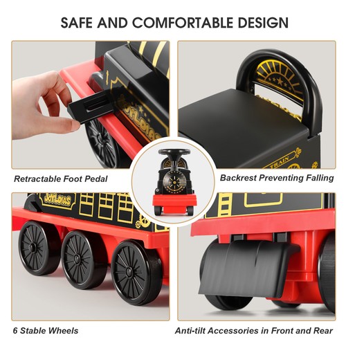 JOYLDIAS Blue/Black Toddler 6V Kids Ride On Small Train w/Track,Carriage 1-3year - Bild 8 von 31