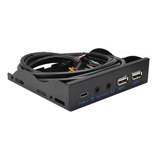 JMT 3.5in USB3.2 Gen2 Floppy Drive Front Panel 10Gbps with Audio Port USB-C Port - Picture 9 of 12