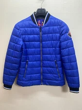 Mens Moose Knuckles Original Sauve Bomber Jacket Coat Slim fit size S Blue