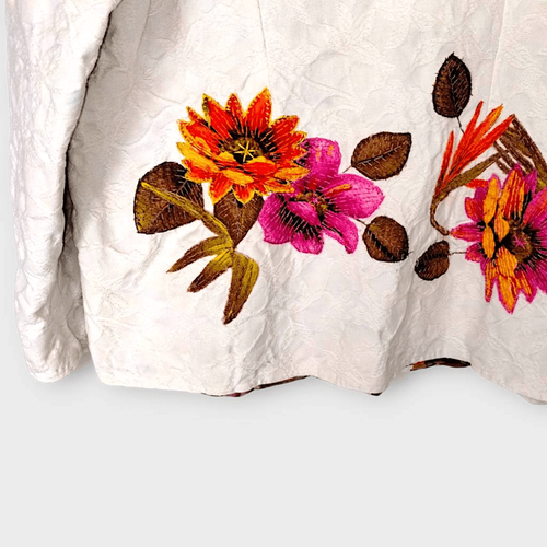 Anu By Natural | Womens Jacket | Sz XL | White Embroidery Flowers Cotton Cottage - Picture 4 of 10