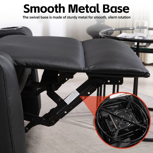 Oversized Electric Recliner Chair 360° Rocker Swivel Recliner with Heat Massage - Picture 10 of 13