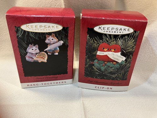 Hallmark Keepsake Ornaments 1994 "Our Christmas Together" & "Sweet Greetings" - Picture 1 of 6