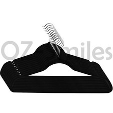 50pcs Coloured Coat Hanger Velvet Flocked Anti SLIM Clothes VELVET HANGER — image 9