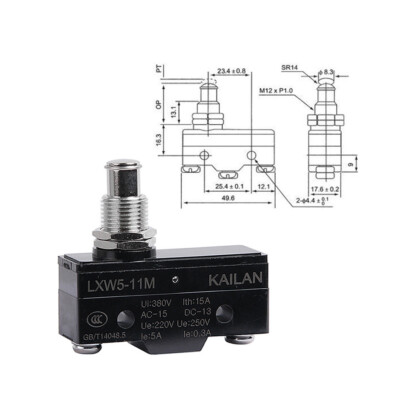 #ad TM 1307 Micro Limit Switch AC 380V 15A SPDT NO NC Panel Mount Plunger Actuator $8.99