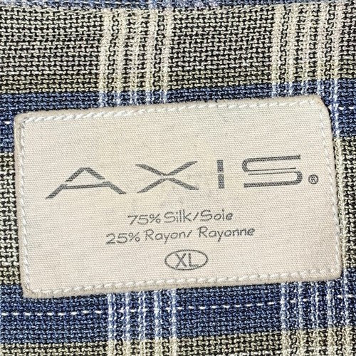 Axis Men's Short Sleeve Button Front Shirt Plaid Size XL Extra Large Blue Creme - Picture 3 of 8