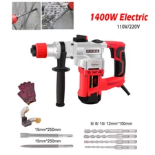 1400W Electric Demolition Heavy Impact Hammer Drill Concrete Breaker 110V/220V