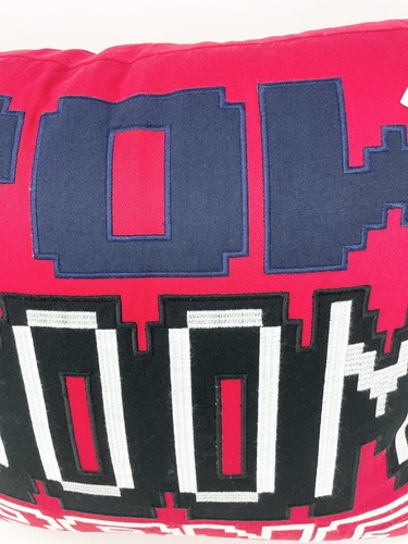 Pottery Barn Kids Pow Boom Bang Decorative Pillow Red Embroidered 16x16 New - Picture 4 of 12