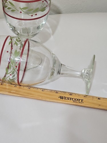 Juego de copas de vacaciones Holly Berry 7" - 2 vasos de Navidad té helado agua cristalería - Imagen 7 de 8
