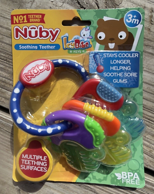Nuby Soothing Teether Icy Bite Keys Infant 3m+ BPA Free NEW