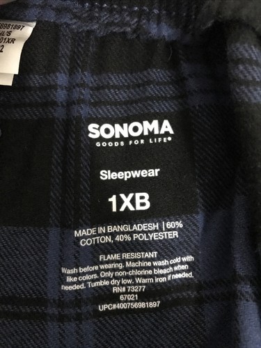 Sonoma Mens The Flannel Sleep Pant Size 1XB NWT (10-TW-353) - Picture 4 of 5