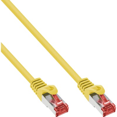 Netzwerkkabel Cat.6 Patchkabel 1,0m Gelb S/FTP PiMf LAN DSL PVC CCA 6 Stück