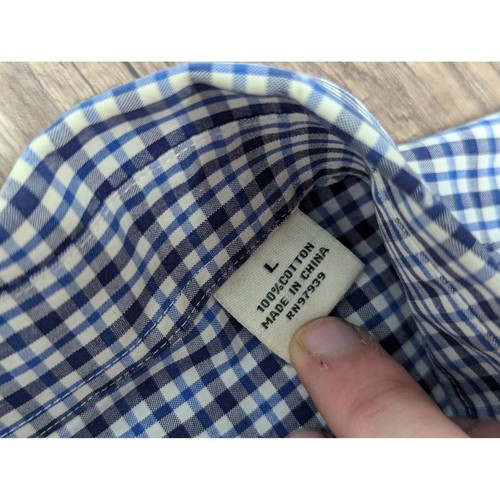 Southern Pines Gingham Check Button Down Shirt Long Sleeve Cotton Mens L - Picture 5 of 9