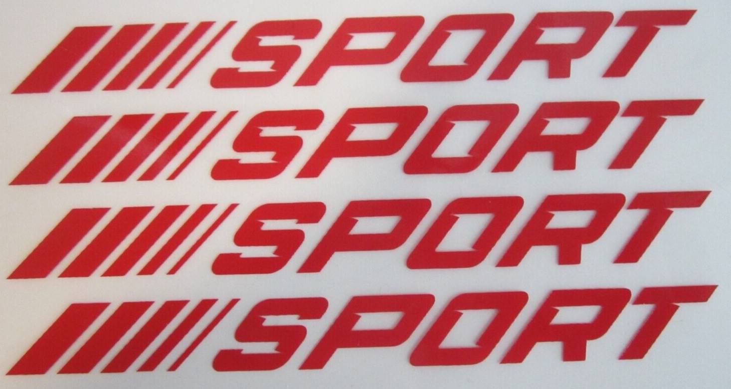 Sport Aufkleber Set 4x Emblem ROT Auto Felgenaufkleber Sticker 113