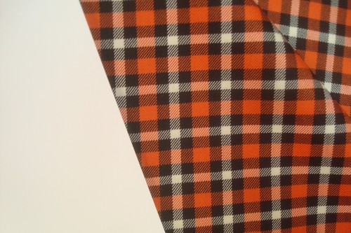 2.5 yds English WOOL Fabric Super 140s Suiting 8 oz Tomato Red Plaid 90" BTP - Picture 2 of 6