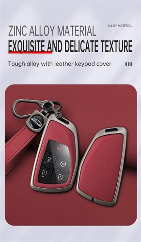 ontto Key Fob Cover Fit for Chevrolet 2021-2024 Metal and Leather Key Case Fi... - Picture 5 of 8
