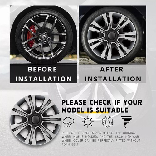 15" Set of 4 Wheel Covers Snap On Full Hub Caps fit for R15 Tire & Steel Rim USA - Picture 6 of 15