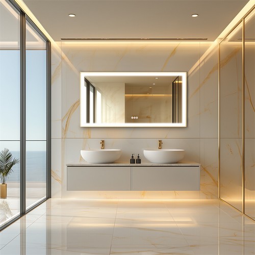 LUVODI Golden Frame LED Bathroom Mirror Dimmable Anti-fog Vanity Mirror IP56 US - Picture 22 of 30
