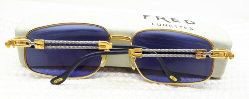 AUTHENTIC VTG FRED ABYSSF FORCE DOUBLE SPLICED TEMPLE SUNGLASSES FRANCE XXRARE - Picture 7 of 12