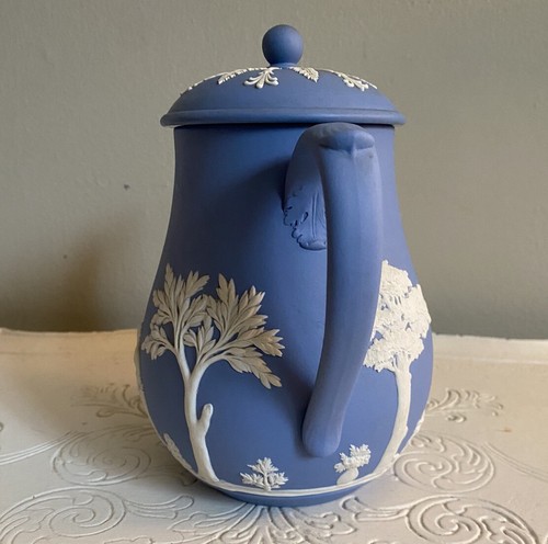Original WEDGWOOD BLAU JASPERWARE Kaffeekanne, Kakaotopf, - Bild 7 von 11