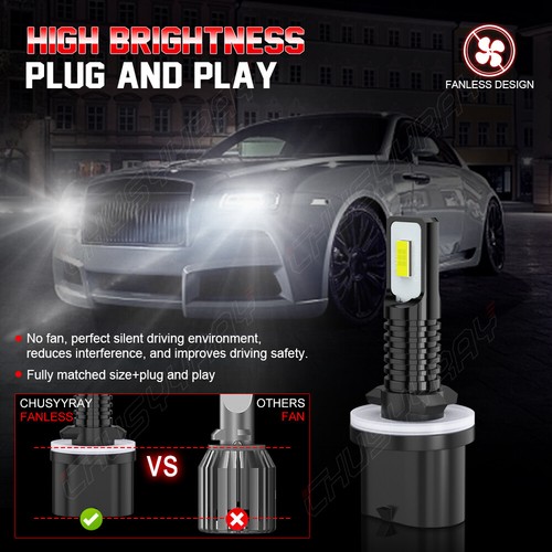 4PC For 1999-2004 Ford Mustang Headlight Bulbs + Fog Light Bulbs 6500K Kit - Foto 14 di 14