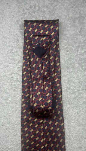 Brooks Brothers Neckwear Men’s Silk Tie Navy Red Multicolor Chain Link 3.5” in - Picture 12 of 14