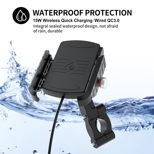 15W Phone Wireless Charge Bracket Extension Bracket Black A For Moto Scooter E7 - Photo 2 sur 12