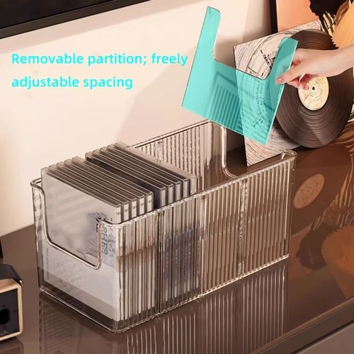 Clear Vinyl Record Display Boxes 4 Compartment CD Album Organizer DVD Holder. - Picture 7 of 9