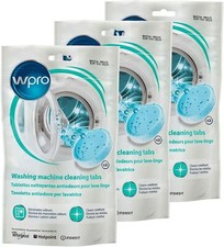 3 x WPro Washing Machine Cleaning Tablets Pack of 3, Odour Mould Mildrew Remover