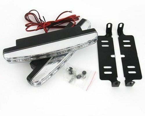 2 Pcs 8 LED Euro Daytime Running Light DRL Daylight Fog Lamp Day Lights - Picture 5 of 8
