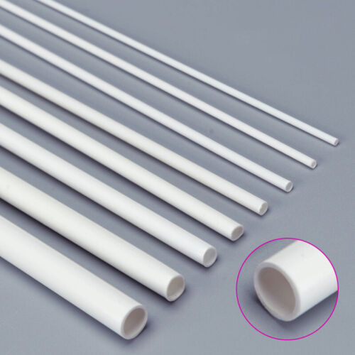 Tubo hueco redondo blanco ABS 2 mm-8 mm tubo de plástico estireno hágalo usted mismo modelo artesanías 250 mm - Imagen 3 de 11