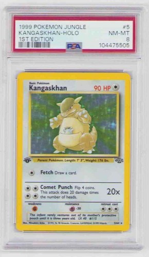 Kangaskhan Holofoil #5 Pokemon 1st Edition Jungle PSA #104475505 GRADE NM 8 1999