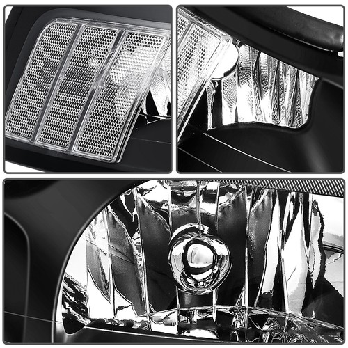 Par de lámparas de montaje de faros lentes transparentes carcasa negra para Ford Mustang 99-04 - Imagen 6 de 7