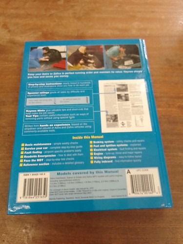 VAUXHALL OPEL PETROL ASTRA,ZAFIRA FEB 1998 TO APR 2004 HAYNES WORKSHOP MANUAL - Picture 3 of 24