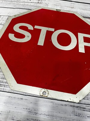 Vintage Stop Slow One Sided Metal Sign 18” Inch | eBay