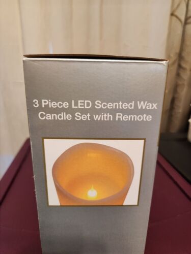 3 Pc LED Scented Wax Candle Set with Remote-Vanilla- Flickers Brand New in Box - Picture 14 of 14