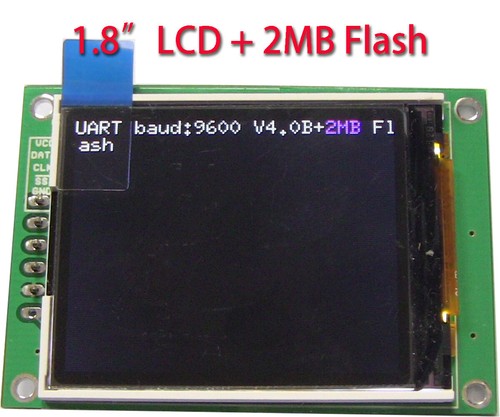 1.8" Color TFT 160x128 UART/I2C/IIC/SPI Display+2MB Flash Module Arduino/Teensy - 第 1/4 張圖片