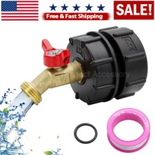275-330 Gallon IBC Tote Tank Adapter 2.44" Fine Thread 1/2" Male NPT  3/4" GHT