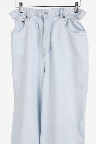 Miu Miu Light-Wash Twill Ruffled Wide-Leg Jeans, Size XS - Bild 4 von 15