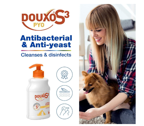 DOUXO S3 PYO Antibacterial and Antifungal Dog & Cat Shampoo 200 ml Fast Delivery - Picture 3 of 5