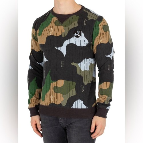 Sudadera Scotch & Soda para hombre Ámsterdam azul camuflaje firma cuello redondo - Imagen 6 de 13