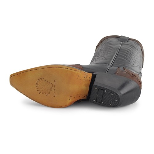 Grinders ARIZONA HI Black/Burgundy Unisex Leather Cuban Heel Casual Cowboy Boots - Picture 3 of 5