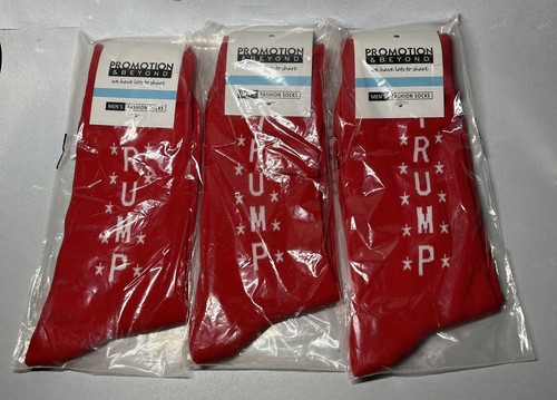 Promotions Beyond 3 Pairs Mens Socks Red Donald Trump Stars MAGA USA NEW - Picture 1 of 4