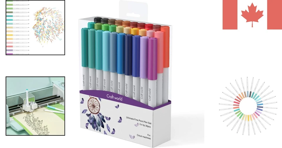 Canetas de ponta fina vibrantes 30 unidades para Cricut - Perfeitas para desenhar e esboçar - Imagem 2 de 4