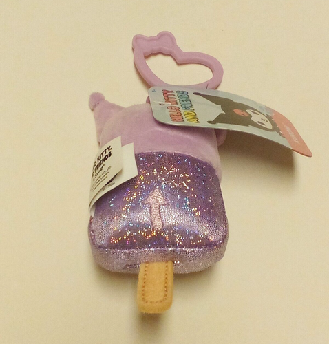 Sanrio Hello Kitty & Friends Purple Kuromi Popsicle Clip on Plush Keychain NWT - Picture 4 of 5