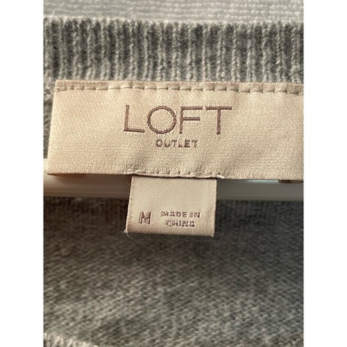 Loft Outlet Pullover grau weiß 100% Baumwolle Gr. Medium - Bild 6 von 7