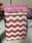Candy Pink Chevron Paper Treat Bags 10ct 8.75" x 6.5" New!!!