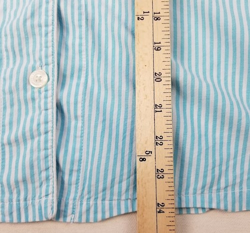 Lauren Ralph Lauren Pajama Button Up Shirt Womens Small Blue White Stripes Logo - Picture 9 of 9