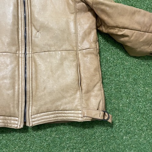 Vintage 80s 90s Temper Alfa Romeo Leather Jacket Medium M Beige Brown Brazil - Picture 18 of 22