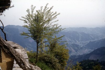 Kodak Slide 1950s Red Border Kodachrome Japan Countryside Mountains
